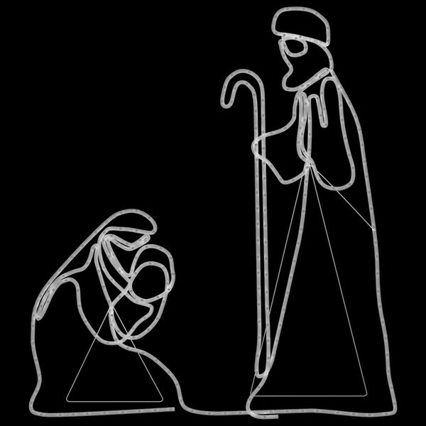 vidaXL Božična figura Marija in Jožef 264 LED lučk 40x55&38x100 cm