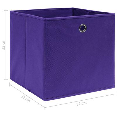vidaXL Škatle za shranjevanje 10 kosov vijolične 32x32x32 cm blago
