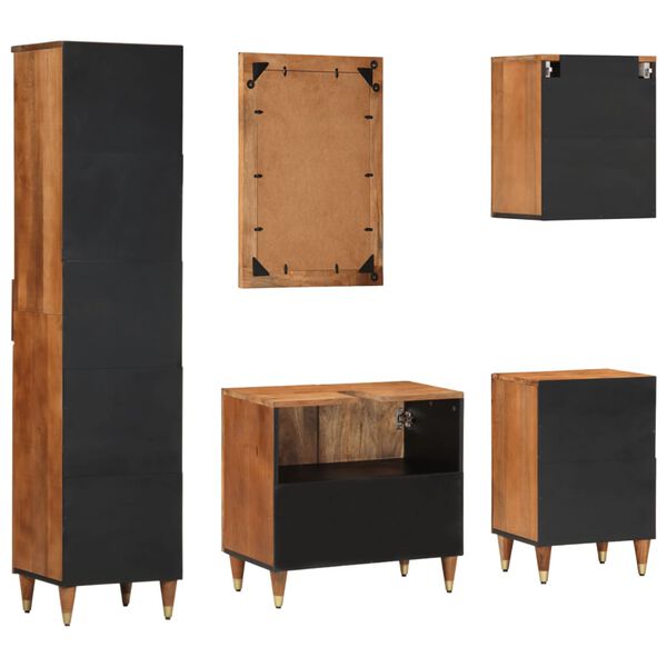 vidaXL Kopalni&scaron;ka garnitura 5-delna trden mangov les