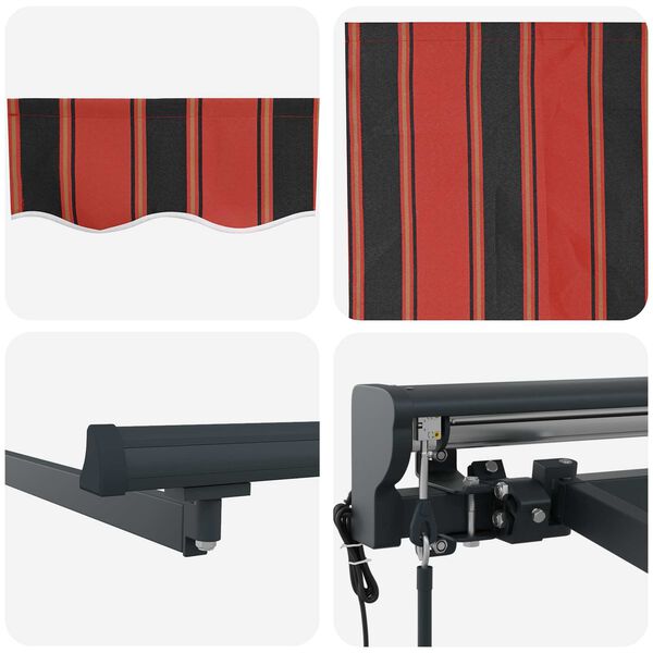 vidaXL Retraktilna tenda Oranžna in Črna 350 x 250 cm