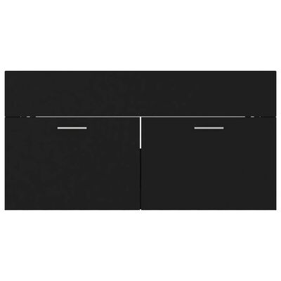 vidaXL 2-delni komplet kopalniškega pohištva črne barve iverna plošča