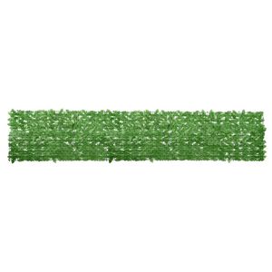 vidaXL Balkonsko platno z zelenim listjem 400x75 cm