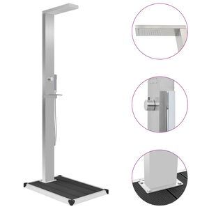 vidaXL Zunanji tu&scaron; s podstavkom WPC nerjaveče jeklo