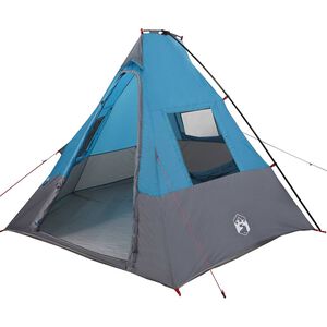 vidaXL Tipi &scaron;otor s streho Modra 383 x 338 x 217 cm tafeta