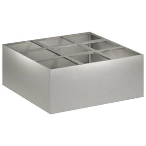 vidaXL Vrtni lonček Srebrna 100 x 100 x 20 cm Nerjaveče jeklo