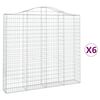 vidaXL Obokane gabion ko&scaron;are 6 kosov 200x30x180/200cm pocinkano železo