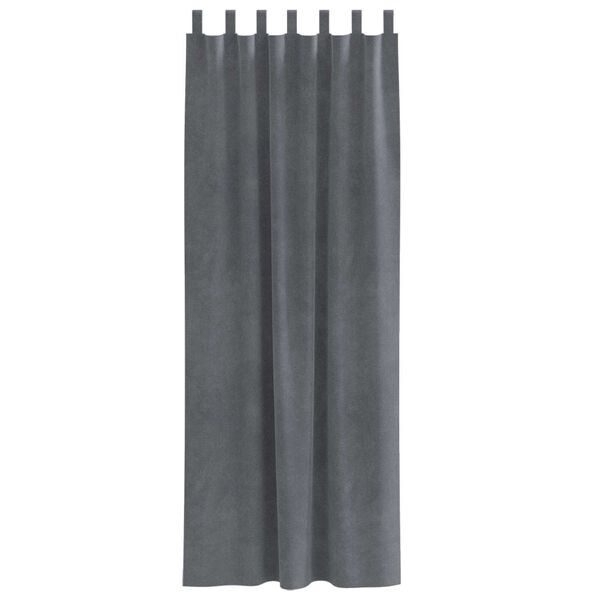 vidaXL Zatemnitvene zavese 2 pcs Svetlo siva 140 x 245 cm Žamet