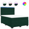 vidaXL Box spring postelja z vzmetnico temno zelen 140x190 cm žamet