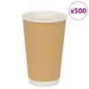vidaXL Papirnate skodelice za kavo 500 kosov 16 oz 400 ml rjave barve