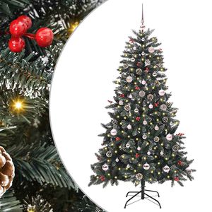 vidaXL Umestno božično drevo Zelena 150 cm PVC, plastika in jeklo