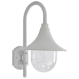 vidaXL Vrtna stenska svetilka E27 42 cm aluminij bela