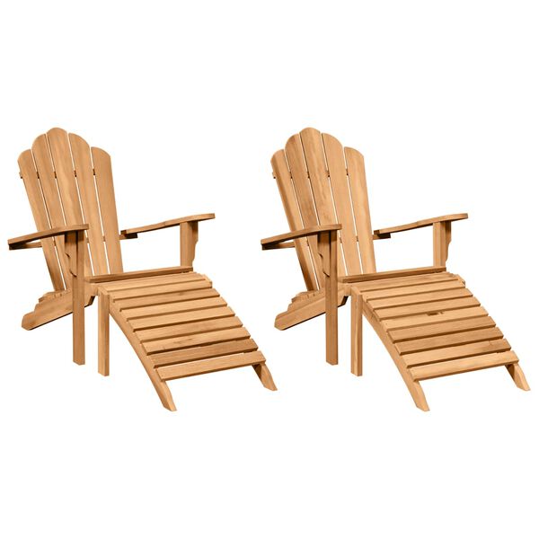 vidaXL Stol Adirondack 2 pcs Rjava 137 x 77 x 95 cm Trden tikov les