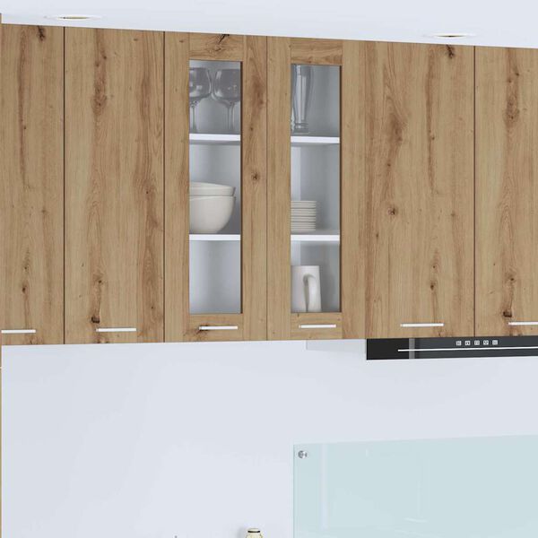 vidaXL Viseča omarica z vrati Riga Umetni hrast 60 x 31 x 80 cm