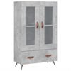 vidaXL Visoka omara betonsko siva 69,5x31x115 cm inženirski les