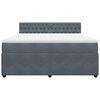 vidaXL Box spring postelja z vzmetnico temno siva 180x200 cm žamet