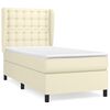 vidaXL Box spring postelja z vzmetnico krem 90x200 cm umetno usnje