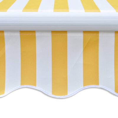 vidaXL Zložljiva tenda 400 cm rumena in bela