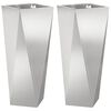 vidaXL Cvetlično korito 2 pcs srebrna 30 x 30 x 75 cm Nerjaveče jeklo