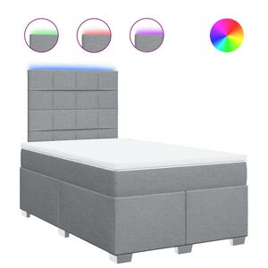 vidaXL Boxspring postelja z vzmetnico svetlo siva 120x190 cm blago