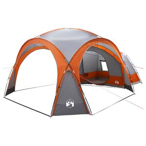 vidaXL Stranska &scaron;otor s streho Siva in oranžna 410 x 410 x 250 cm