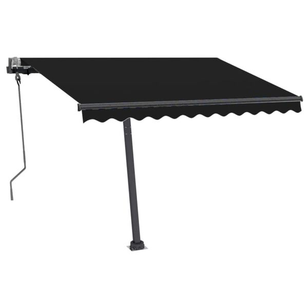 vidaXL Ročno zložljiva tenda z LED lučkami 300x250 cm antracitna
