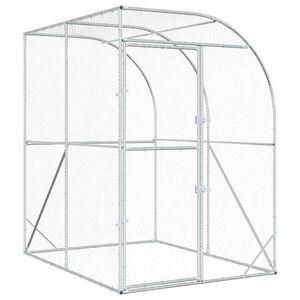 vidaXL Hi&scaron;a za koko&scaron;i Srebrna 200 x 200 x 215 cm Pocinkano jeklo