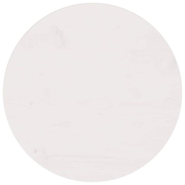 vidaXL Mizna plo&scaron;ča bela &Oslash;50x2,5 cm trdna borovina