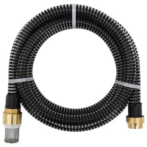 vidaXL Sesalna cev z medeninastimi priključki črna 1,1" 3 m PVC