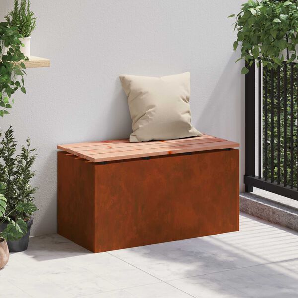 vidaXL Vrtna klop Rjav 80 x 40 x 43 cm Odporno jeklo