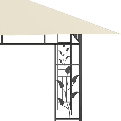vidaXL Paviljon s komarnikom in LED lučkami 4x3x2,73 m krem