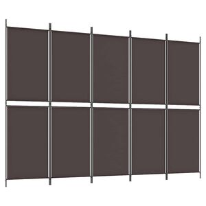 vidaXL Paravan 5-delni rjav 250x180 cm blago