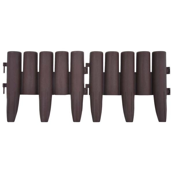 vidaXL Obroba za travo 36 kosov rjava 10 m PP