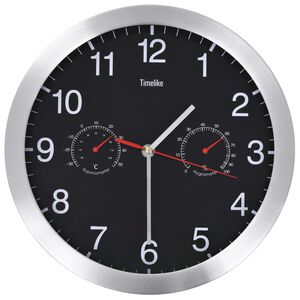 vidaXL Stenska ura s Quartz gibanjem, higrometrom in termometrom 30 cm