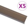 vidaXL Obroba za stopnice L-oblike 5 kosov aluminij 90 cm rjave