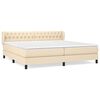 vidaXL Box spring postelja z vzmetnico krem 200x200 cm blago