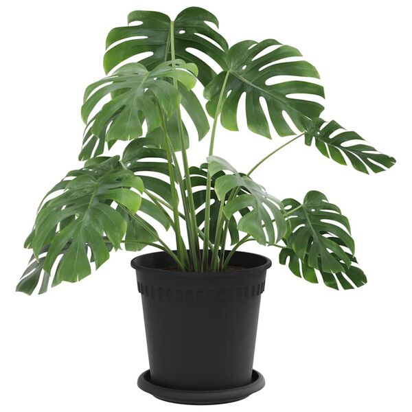 vidaXL Lončki za rastline 24 pcs Črna &Oslash; 17 x 14 cm Plastika