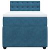 vidaXL Box spring postelja z vzmetnico modra 90x200 cm žamet