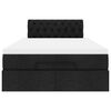 vidaXL Otomanska postelja z vzmetnico črn 120x200 cm blago