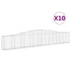 vidaXL Obokana gabionska ko&scaron;ara 10 kosov 400x30x60/80cm cinkano železo
