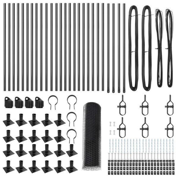 vidaXL Steber ograje. Siva 50 x 0,6 m (25 mm mreža) Jeklo in PVC