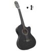 vidaXL Klasična kitara z izenačevalnikom in 6 strunami črna