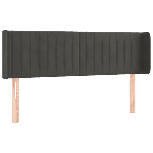 vidaXL LED posteljno vzglavje temno sivo 147x16x78/88 cm žamet