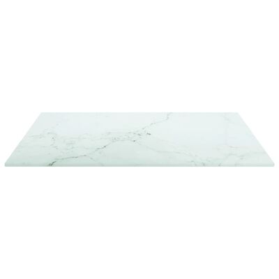 vidaXL Mizna plošča bela 50x50 cm 6 mm kaljeno steklo z marmorjem