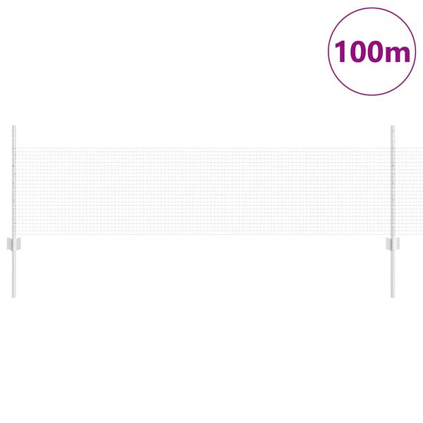 vidaXL Ograja s stebrom srebrna 0,5 x 100 m Jeklo