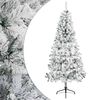 vidaXL Umestno božično drevo 240 cm PVC in jeklo Zelena in Bela