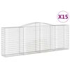 vidaXL Obokane gabion ko&scaron;are 15kosov 400x50x140/160cm pocinkano železo