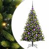 vidaXL Umjetna zložljiva božićna jelka 150 LED Zelena 120 cm PVC in PE