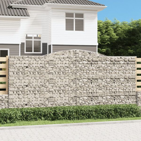 vidaXL Obokane gabion košare 2 kosa 400x30x180/200 cm pocinkano železo