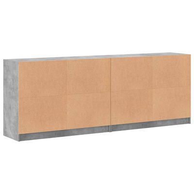 vidaXL Knjižna omara z vrati betonsko siva 204x37x75 cm inženirski les