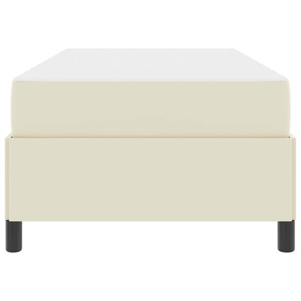 vidaXL Posteljni okvir z vzmetnico krema 100 x 200 cm Umetna koža